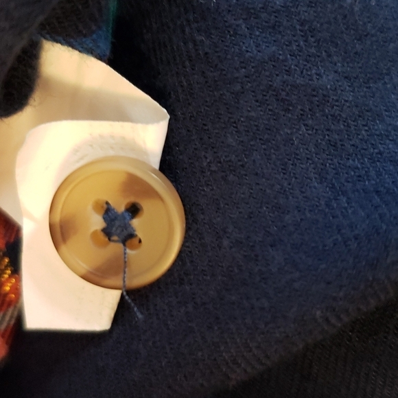 SO Perfect Shirt in Blue and Red Plaid with Golden Metallic Thread Size XS - Picture 6 of 8